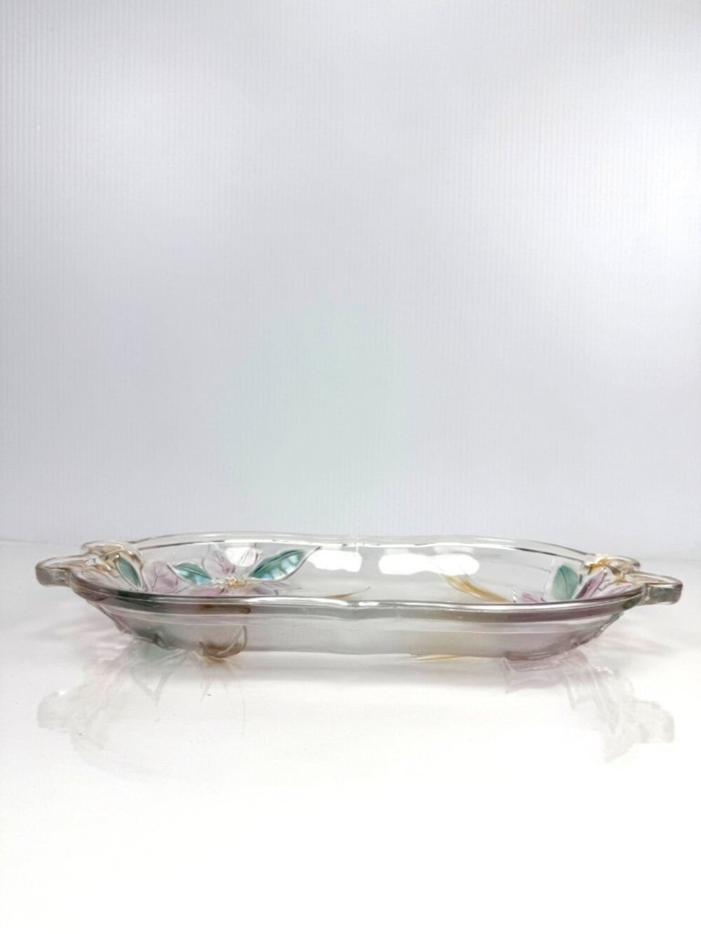 VTG MIKASA Cocktail Summer Vibes Pastelβ Hand-Painted Glass Serving Platter - Picture 4 of 12